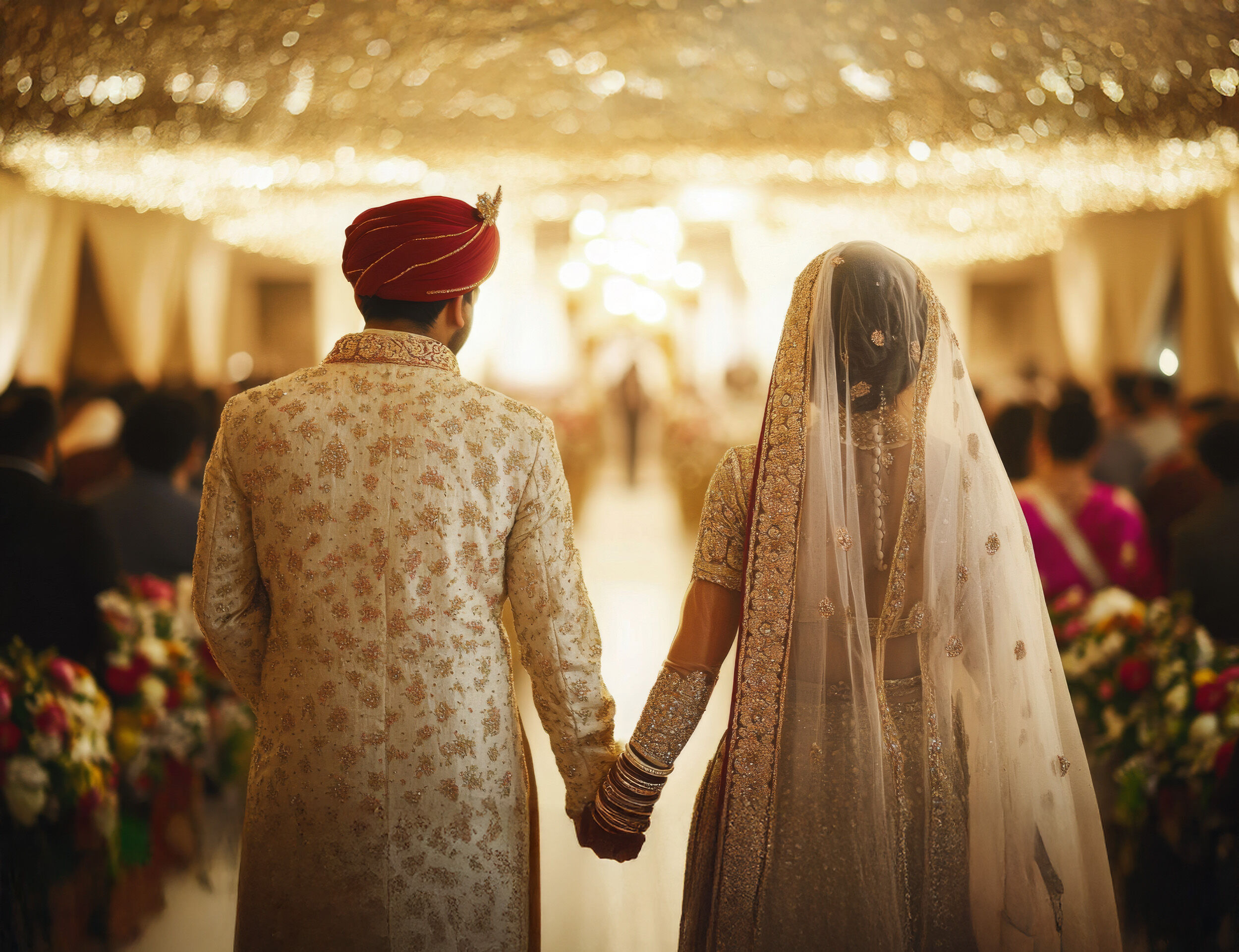 A bride and grooms entry